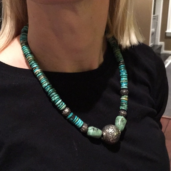 Turquoise necklace handmade - Picture 2 of 4